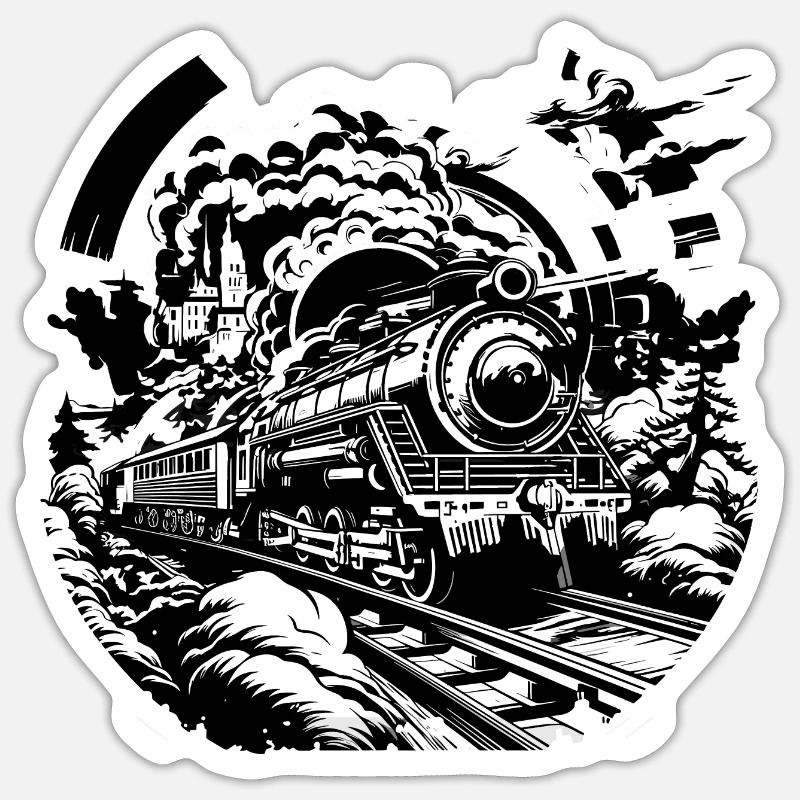 Chemin de fer Sticker taille S (10 x 10 cm)