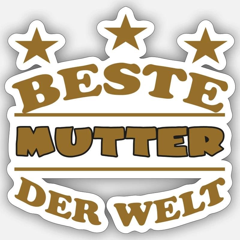 BESTE MUTTER DER WELT - Sticker taille S (10 x 10 cm) - blanc mat