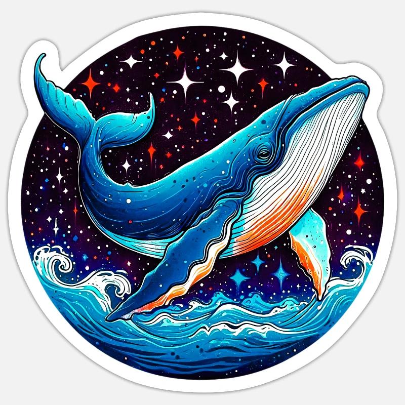 Whale - Sticker size S (10 x 10 cm) - white matte