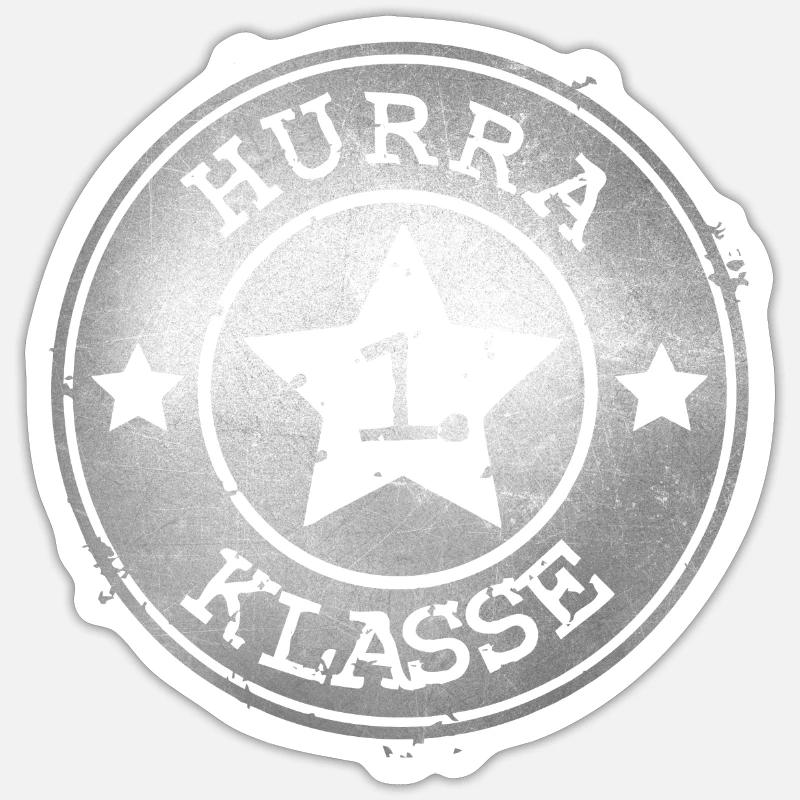 Hurrah 1st Class - Silver Badge with Star Sticker size S (10 x 10 cm)