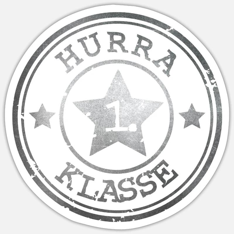Hurrah 1st Class - Emblem with Star - Silver Sticker size S (10 x 10 cm)