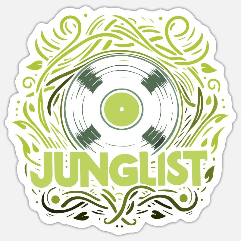 junglist disque vinyle - Sticker taille S (10 x 10 cm) - blanc mat