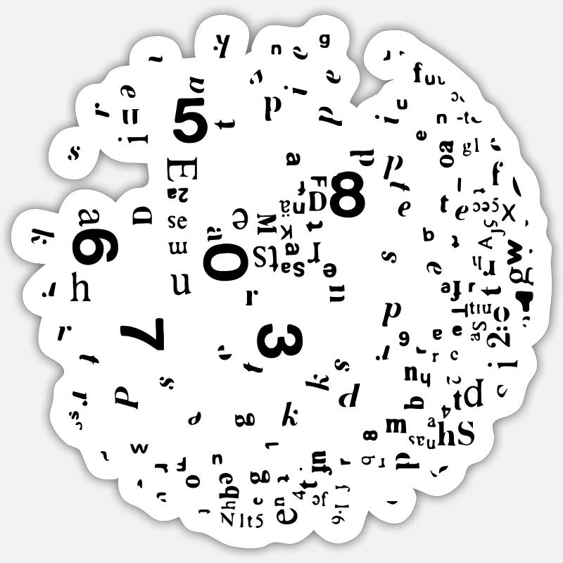Numbers and letters Sticker size S (10 x 10 cm)
