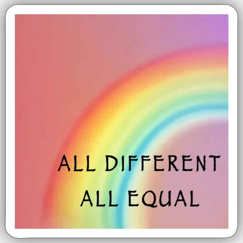 All different all equal. Diversity. Love. - Sticker Größe S (10 x 10 cm) - Mattweiß