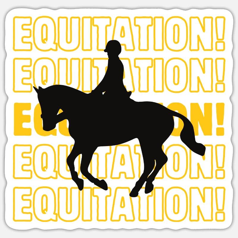 Reiten - Sticker Größe S (10 x 10 cm) - Mattweiß