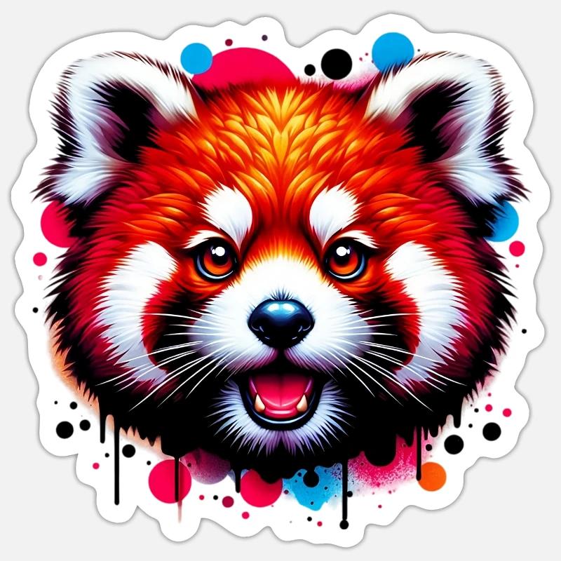 Red panda - Sticker size S (10 x 10 cm) - white matte