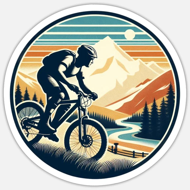 Mountain Biker Sticker size S (10 x 10 cm)