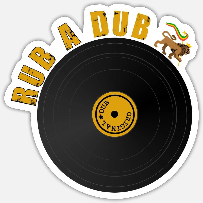 Roots Dub Reggae - Sticker taille S (10 x 10 cm) - blanc mat