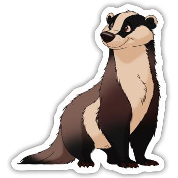Blaireau - Sticker taille S (10 x 10 cm) - blanc mat - Devant