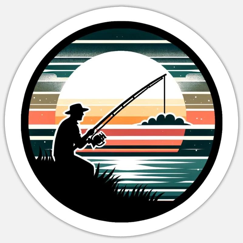Angling - Sticker size S (10 x 10 cm) - white matte