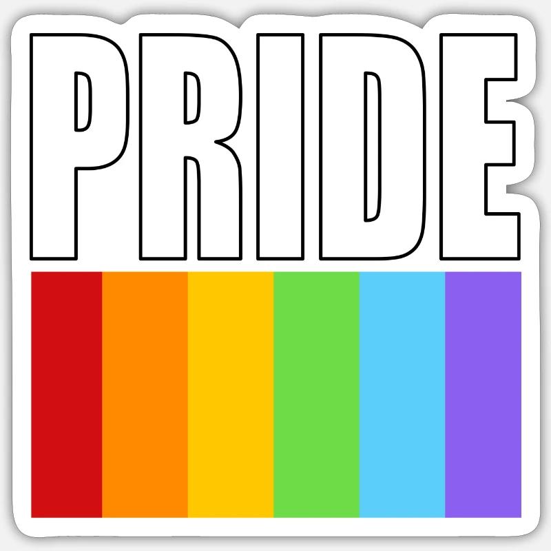Pride rainbow flag clean design with bold text Sticker size S (10 x 10 cm)
