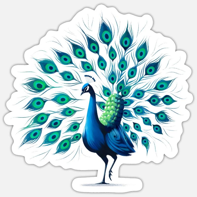 Peacock - Sticker size S (10 x 10 cm) - white matte