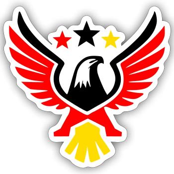 Federal Eagle Tricolor Germany Coat of Arms Vector - Sticker size S (10 x 10 cm) - white matte - Front
