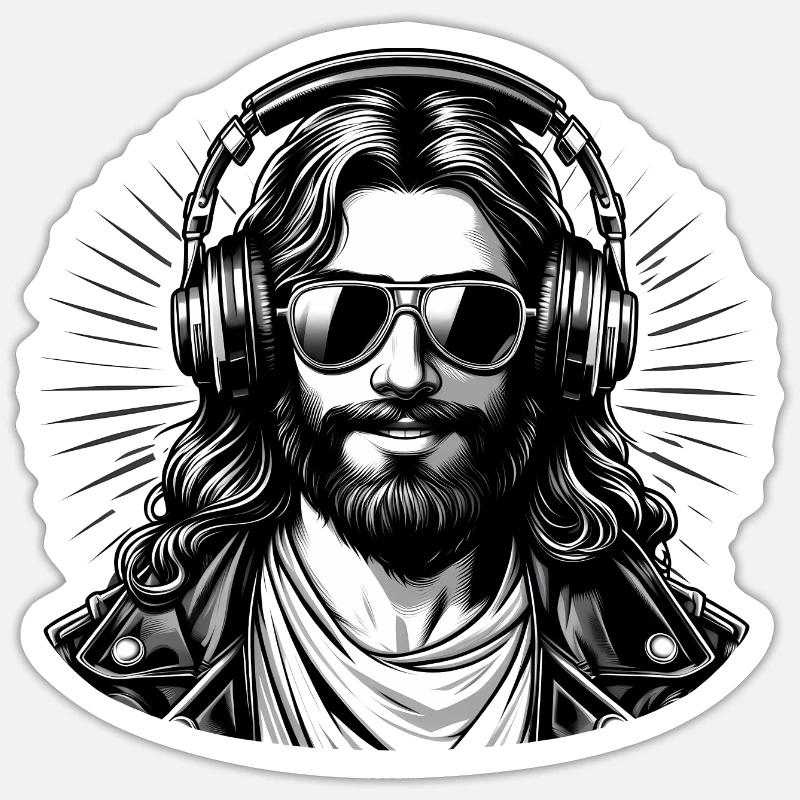 DJ Jesus - Sticker size S (10 x 10 cm) - white matte