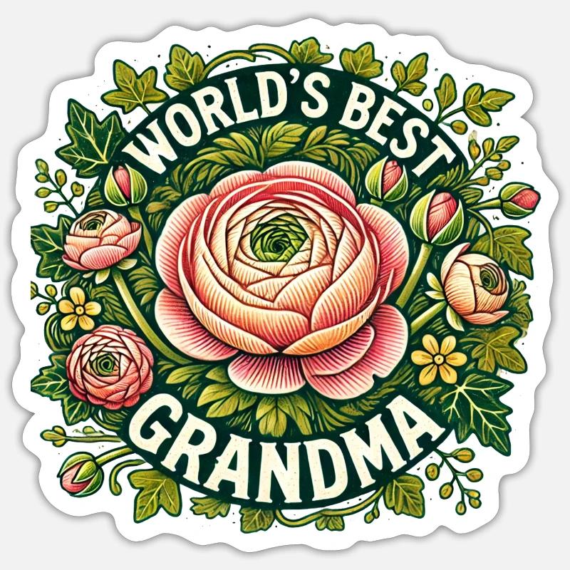 Die beste Oma der Welt - Sticker Größe S (10 x 10 cm) - Mattweiß