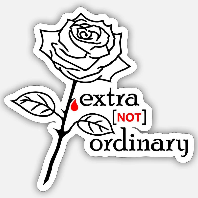 Rose extraordinary schwarz Flock Sticker Größe S (10 x 10 cm)