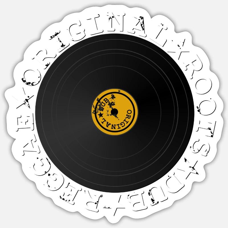 Disque vinyle Dub Reggae Sticker taille S (10 x 10 cm)