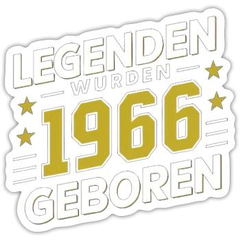 Legends were born in 1966 - Sticker size S (10 x 10 cm) - white matte - Front