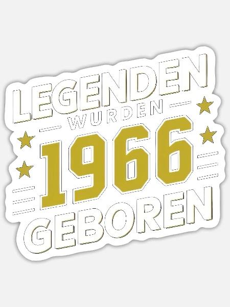 Legenden Wurden 1966 Geboren - Sticker Größe S (10 x 10 cm) - Mattweiß
