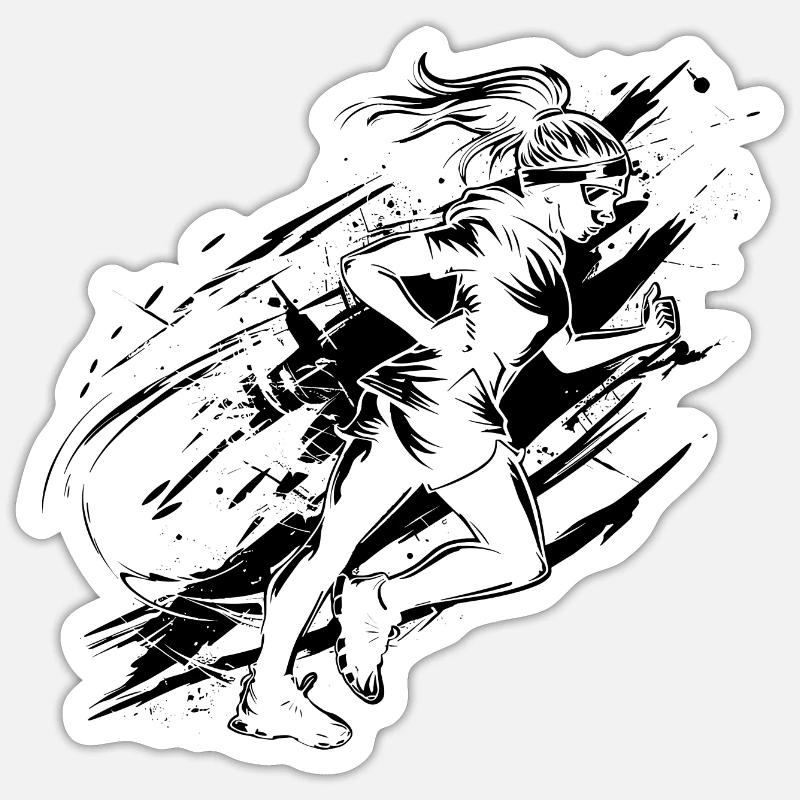 Runner Drawing Sticker size S (10 x 10 cm)