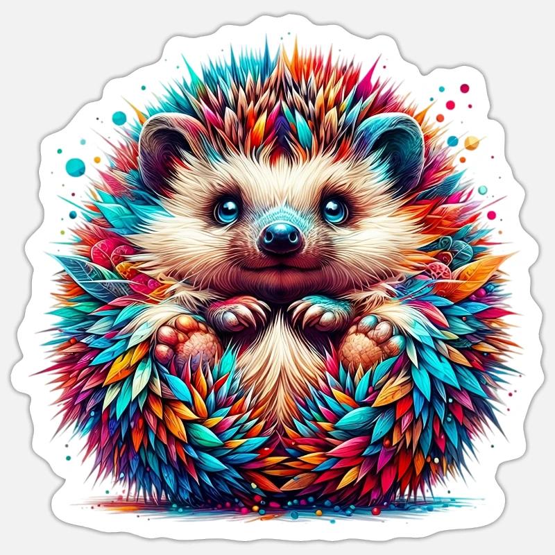 Hedgehog - Sticker size S (10 x 10 cm) - white matte