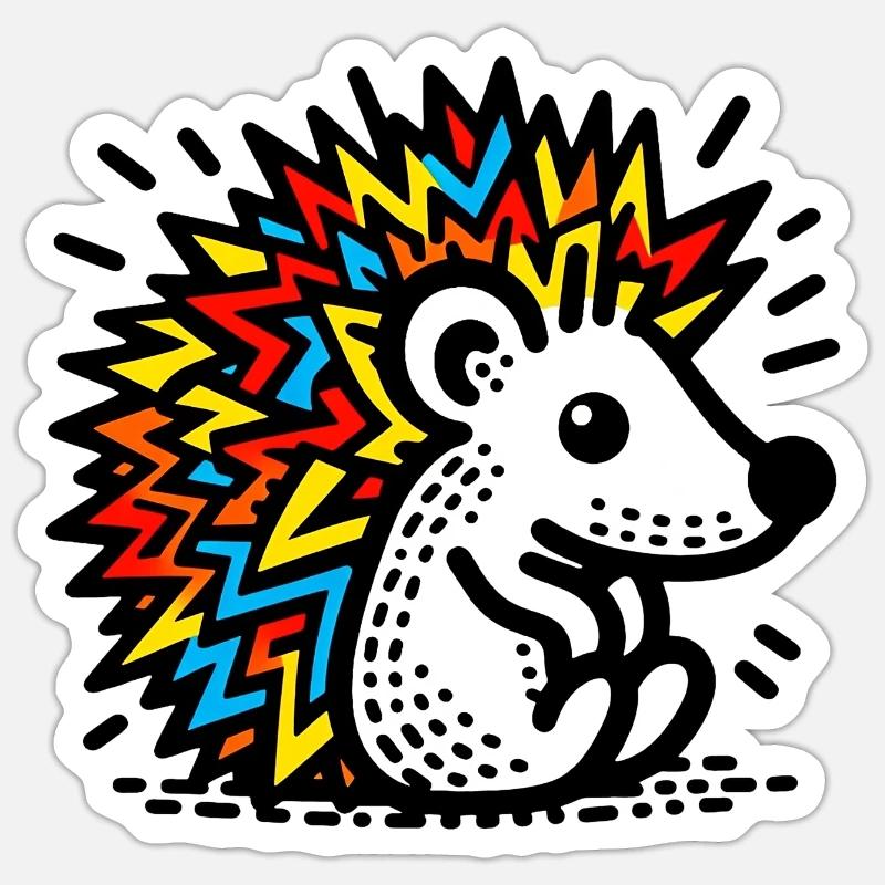 Hérisson - Sticker taille S (10 x 10 cm) - blanc mat