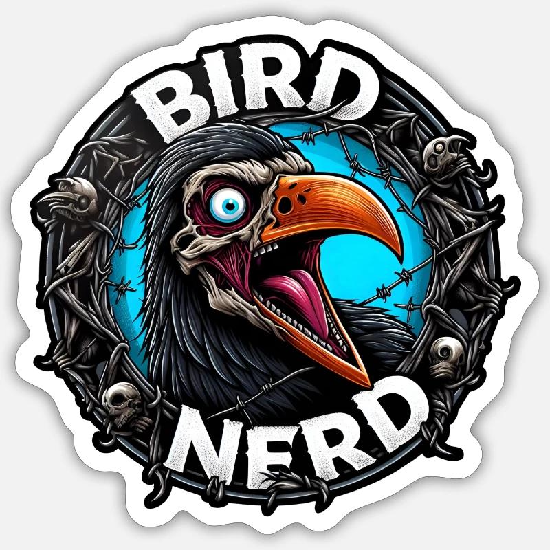 Bird Nerd - Sticker Größe S (10 x 10 cm) - Mattweiß