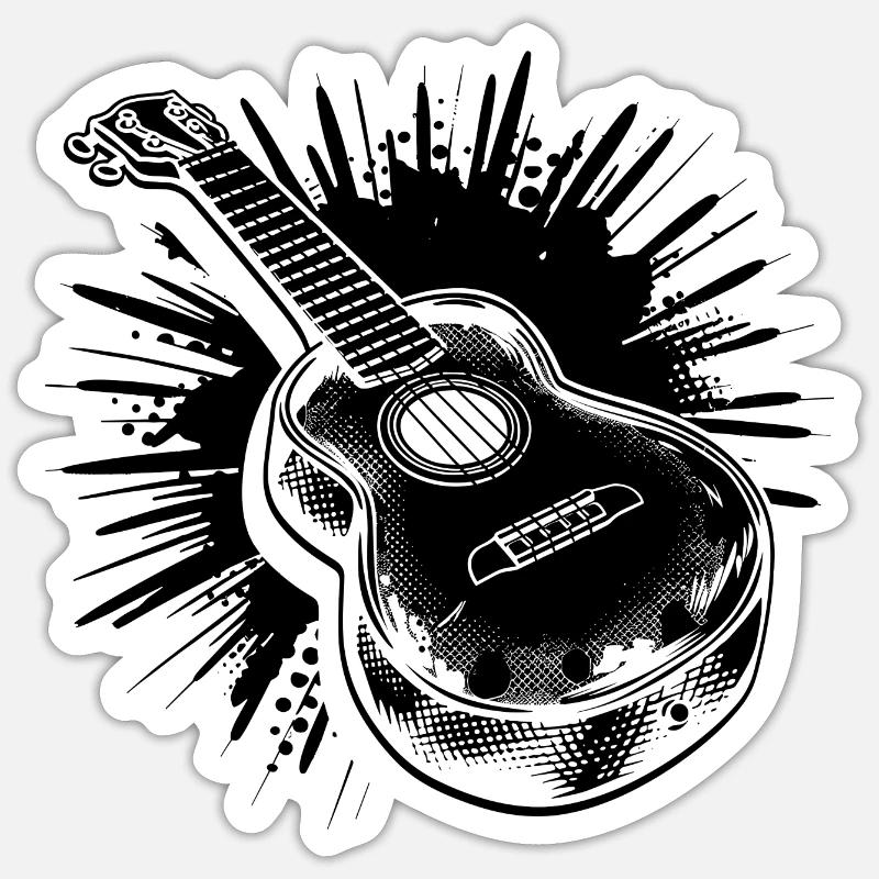 Ukulele Drawing Sticker size S (10 x 10 cm)