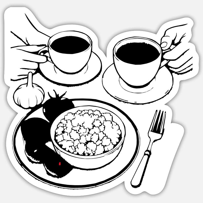 Colazione - Sticker formato S (10 x 10 cm) - bianco opaco