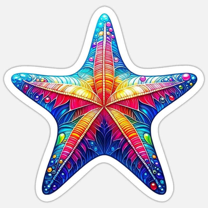 Étoile de mer - Sticker taille S (10 x 10 cm) - blanc mat