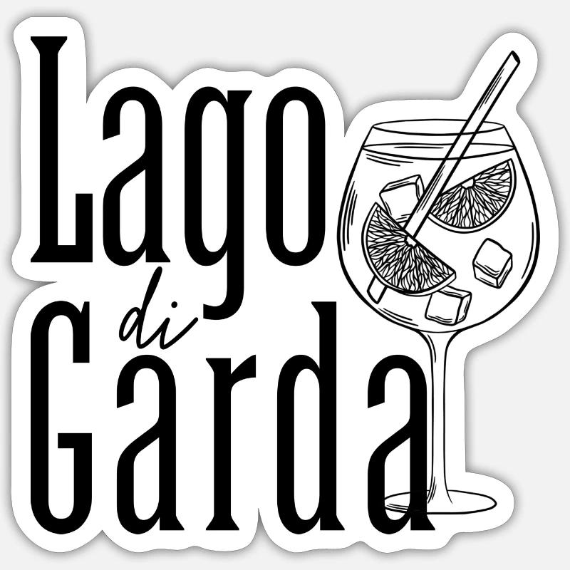 Gardasee - Sticker Größe S (10 x 10 cm) - Mattweiß