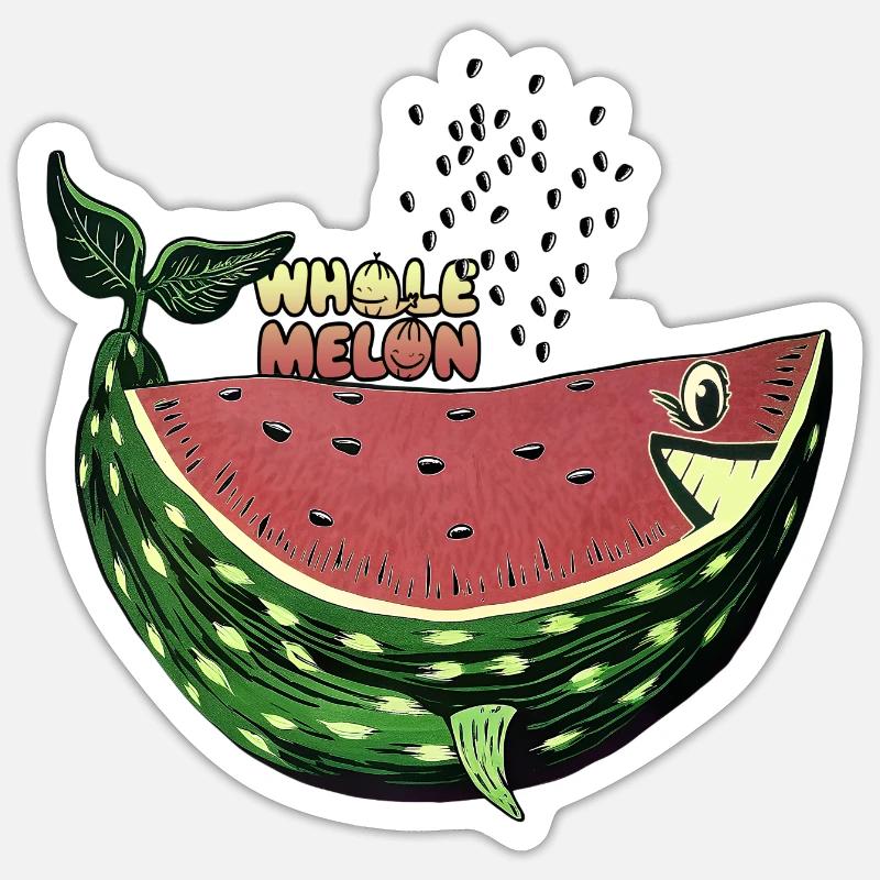 Walmelone - Sticker Größe S (10 x 10 cm) - Mattweiß