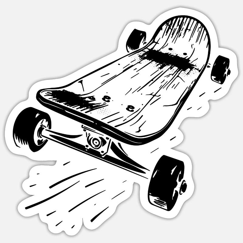 Skateboard - Sticker size S (10 x 10 cm) - white matte