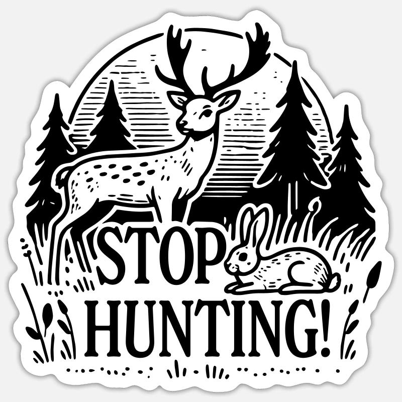 Arrêter la chasse Sticker taille S (10 x 10 cm)