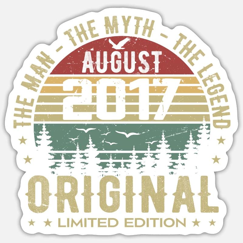 Legend since Aug 2017 Birthday Gift 2017 Sticker size S (10 x 10 cm)