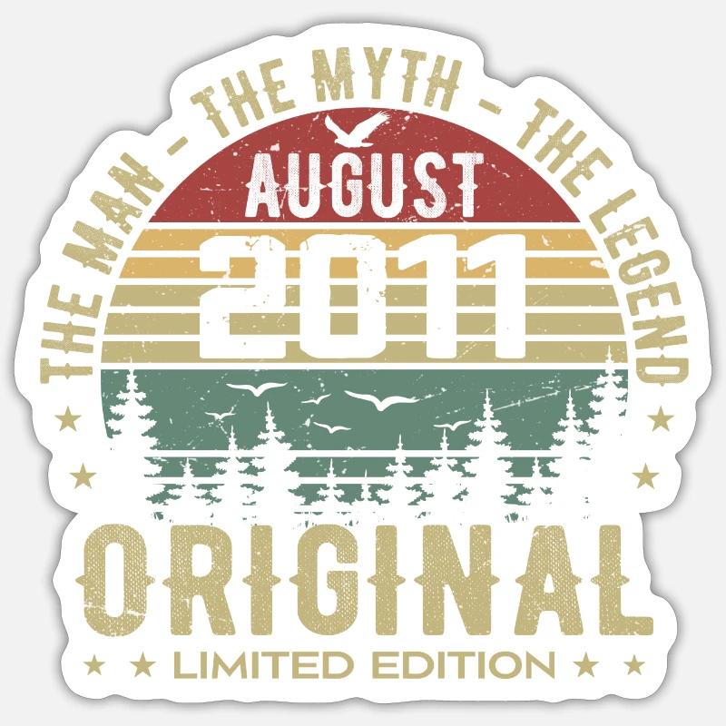 Legende seit August 2011 Geburtstagsgeschenk 2011 - Sticker Größe S (10 x 10 cm) - Mattweiß
