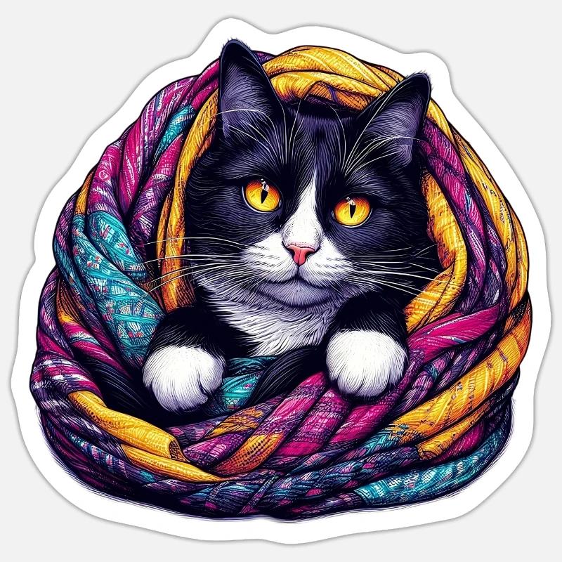 Cat - Sticker size S (10 x 10 cm) - white matte