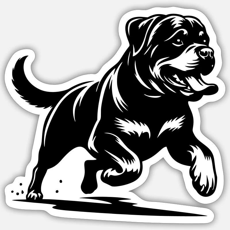 Rottweiler - Sticker taille S (10 x 10 cm) - blanc mat