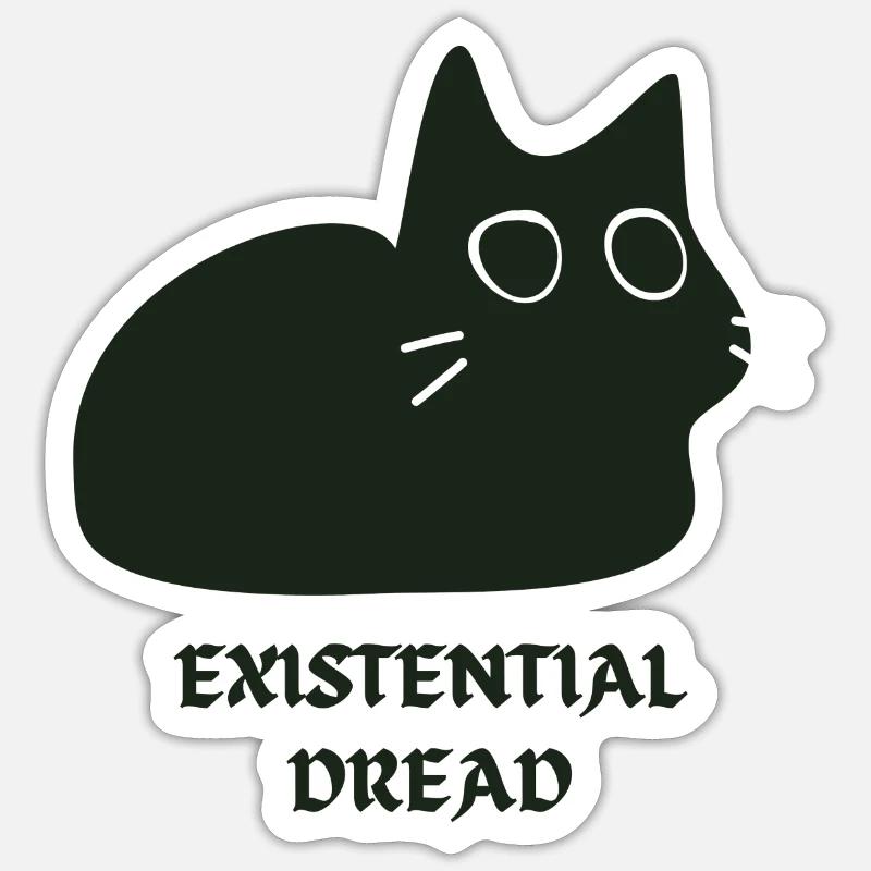Existential Dread Cat Sticker size S (10 x 10 cm)