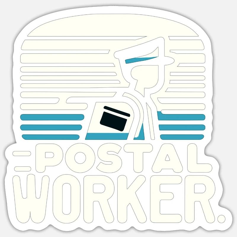 Postangestellte - Sticker Größe S (10 x 10 cm) - Mattweiß
