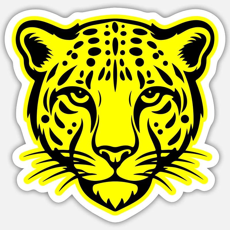 Cheetah Head - Sticker size S (10 x 10 cm) - white matte