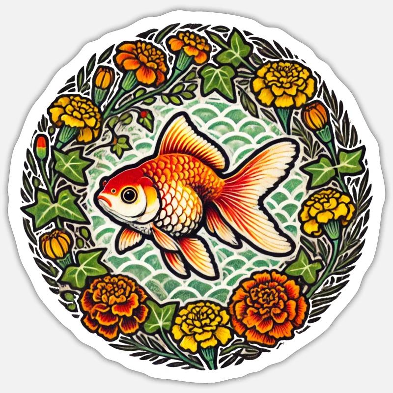 Fancy Oranda Goldfish Sticker size S (10 x 10 cm)