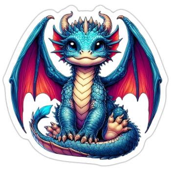 Dragon - Sticker size S (10 x 10 cm) - white matte - Front