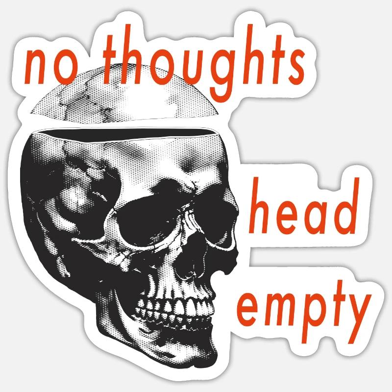 pas de pensées - Sticker taille S (10 x 10 cm) - blanc mat