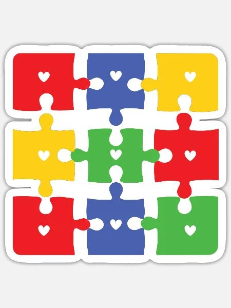 Autismus - Sticker Größe S (10 x 10 cm) - Mattweiß