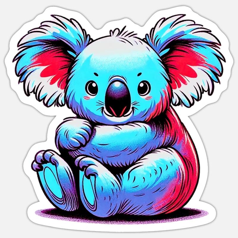 Koala - Sticker taille S (10 x 10 cm) - blanc mat