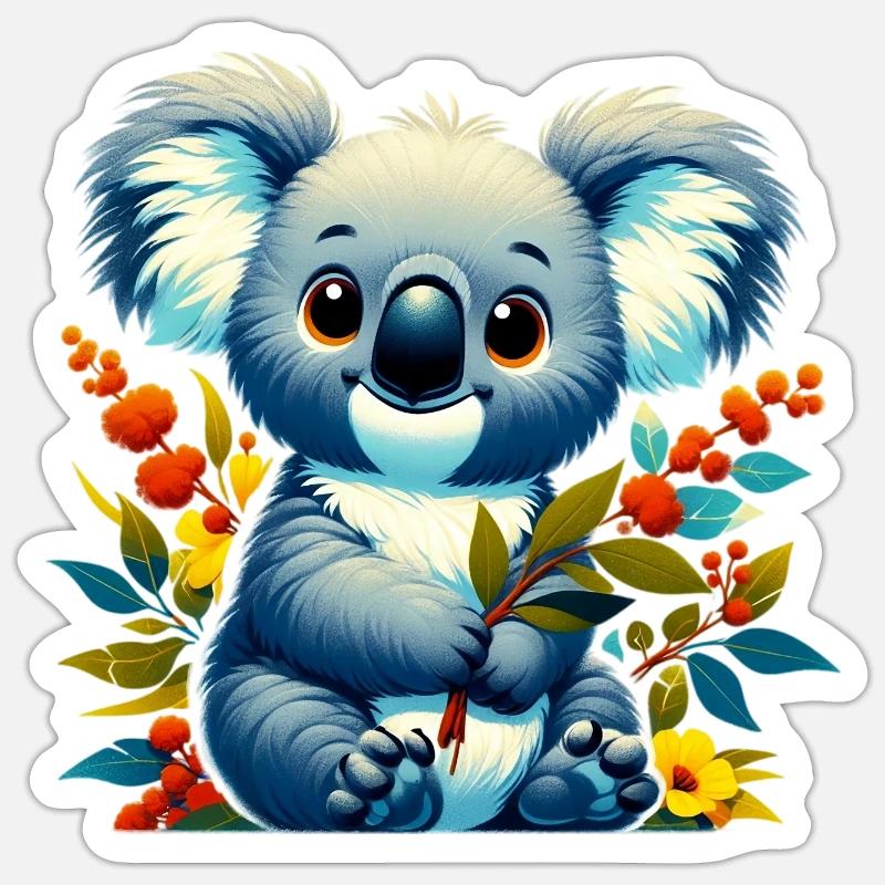 Koala - Sticker taille S (10 x 10 cm) - blanc mat