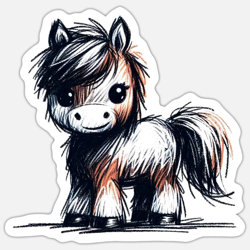 Pferdchen - Sticker Größe S (10 x 10 cm) - Mattweiß