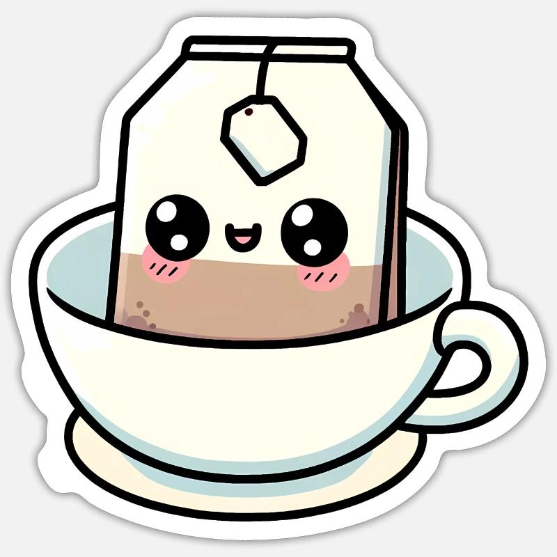 Kawaii Teetasse Sticker Größe S (10 x 10 cm)