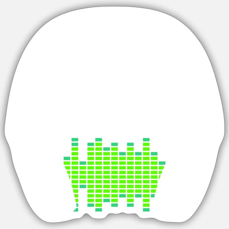 Casque Techno Music Party Equalizer Waves Logo Sticker taille S (10 x 10 cm)